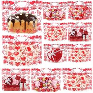 lot 18177 image: Fuutreo 25 Pcs Large Valentines Day Plastic Bags 9.8 x 12.6 x 3.9 Inch Red Heart Galentines Party Favor Bags with Handles Zipper for Valentines Galentines Classroom Wedding Small Business Gift Treats