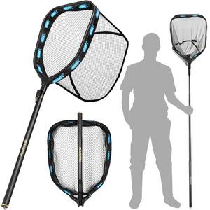 lot 18196 image: PLUSINNO Fishing Net with Telescoping Handle, Carbon Fiber Ultralight Long Fish Net, Collapsible Floating Landing Net 6.56Ft, Fishing Gear Kayak Accessories for Bass Trout Salmon