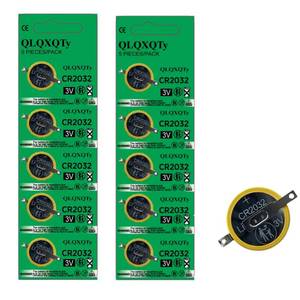 lot 18210 image: QLQXQTy 10PACK CR2032 Battery with Solder Tabs 3V Lithium Battery for Sensor Radio Gameboy