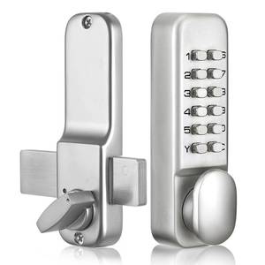 lot 18216 image: Keyless Gate Locks for Outdoor Fence, Mechanical Keypad Lock, Smart Lock for Outdoor Gate, Patio, Garage, Backyard, Bidirectional Install, Weatherproof Zinc Alloy (Silver)