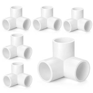 lot 18229 image: ZhiYo 1 inch PVC Fitting 3-Way, 6-Pack Tee Elbow Connectors, Furniture-Grade SCH40 PVC Pipe Fittings for Greenhouse, Frames, Sheds, Pet Beds, Pet Enclosures, Hydroponic and Tent Structures