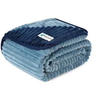lot 18237 image: PetAmi Waterproof Dog Blanket, Leakproof Pet Blanket for Small Medium Large Dogs, Reversible Furniture Bed Sofa Couch Cover Protector, Plush Striped Pet Throw for Indoor Cat, 40x60 in, Navy Blue