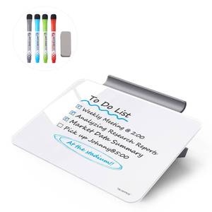 lot 18252 image: TSJ OFFICE Small Desktop Whiteboard - Glass Dry Erase Board 8 X 6 Inches Tabletop Easel Whiteboard with Stand, Desk Board Buddy for Artist, Teacher and Student