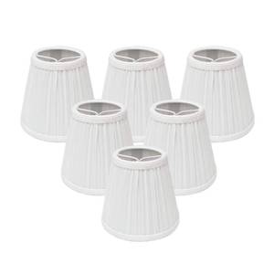 lot 19768 image: Royal Designs, Inc. CS-1051-5WH-6 Designer Mushroom Pleat Empire Chandelier Lamp Shade, 3 x 5 x 4.5, White, 6-Pack