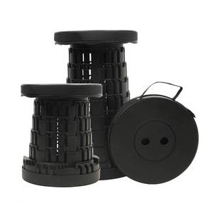 lot 19769 image: JAEMEYEM Upgraded Collapsible Stool Chair, Folding Stool, Lightweight, Sturdy, Adjustable, Portable, Foldable Seat Stools for Outdoor Camping Fishing Hiking BBQ