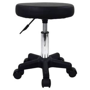 lot 19770 image: FURWOO Round Rolling Stool Height Adjustable Stool with Wheels for Spa Salon Massage Black