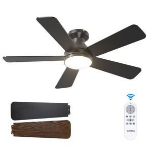 lot 19789 image: addlon Ceiling Fans with Lights, 42 Inch Low Profile Ceiling Fan with Light and Remote Control, Flush Mount, Reversible, 3CCT, Dimmable, Quiet, Black Small Ceiling Fan for Bedroom IndoorOutdoor Use