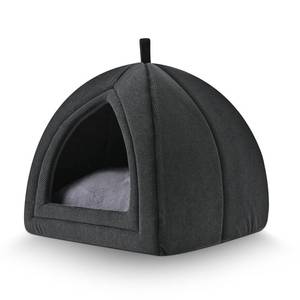 lot 19812 image: Amazon Basics Cat Cave Bed, 2-in-1 Foldable House for Indoor Cats, with Washable Cushion and Non-Slip Base, 17.5 x 17.5 Inches, Large