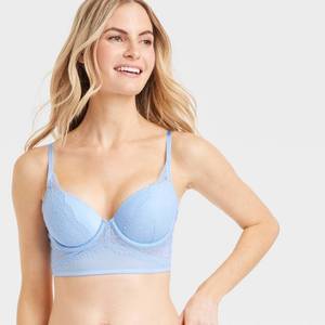 lot 20422 image: Womens Lace Demi Longline Bra - Auden�� Blue 36C