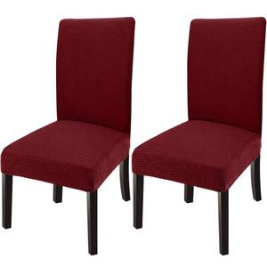 lot 20430 image: GoodtoU Chair Covers for Dinning Chairs 2 Pack, Stretch Kitchen Chair Covers, Removable Washable Chair Seat Protector for Home & Banquet, Wine Red