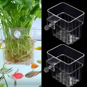 lot 20439 image: ARREBOL 2 Pack Clear Aquarium Plant Holder Top Hanging Fish Tank Plant Holders Fits up to 0.8in Tank Edges