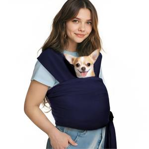 lot 20455 image: Pawaboo Pet Sling Carrier, Hands Free Dog Carrier Sling for Small Dogs and Cats, Puppy Kitten Pouch Soft Cotton Front Facing Cat Carriers Papoose, Reduce Back Neck Pain, Navy Blue