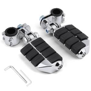 lot 20461 image: Bravema Motorcycle Highway Footrest, Highway Foot Pegs Fit for Harley Touring Yamaha Honda Suzuki Kawasaki 25mm 32mm 34mm Engine Guard (Silver)