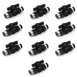 lot 20474 image: 12mm Push to Connect Ball Valve Union Air Flow Control Valve Quick Connect Tube Fittings Pneumatic Valve Air Hose Fittings 10pack