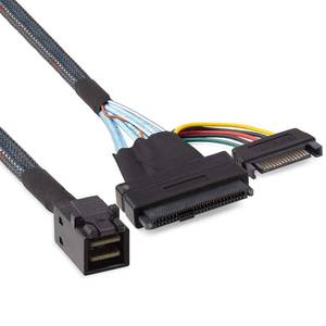 lot 20475 image: 10Gtek Mini SAS SFF-8643 to U.2 SFF-8639 Cable, PCIe 4.0 X4 85 Ohm with 15-Pin SATA Power for NVMe SSD Hot-Swap, 1m3.3ft