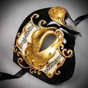 lot 18098 image: Decorative Black and Gold Music Note Wall Mask
