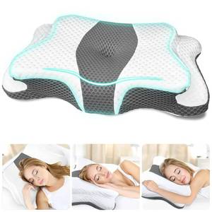 lot 3294 image: CHxxy Cervical Neck Pillow for Pain Relief Sleeping, Contour Memory Foam Pillows, Ergonomic Side Sleeper Pillows for Adults, Orthopedic Neck Support Pillow for Back Stomach Sleepers-King Size