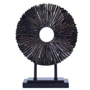 lot 3305 image: CECKQUE Minimalist Round Statue Above Cabinet Decor Kitchen, Modern Decorative Sculpture Home Decorations for Living Room Coffee Table, Office Decor Items, Center Pieces Decoration (Black)