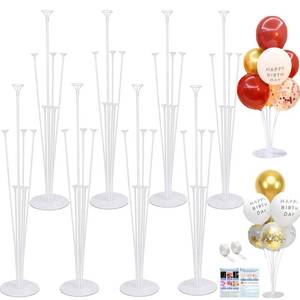lot 3325 image: 8 Pack Balloon Stand Kits, Balloon Sticks Holder with Base for Table Baby Shower Gender Reveal Graduation Birthday Wedding Anniversary Party Decorations