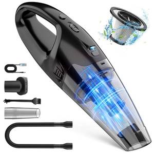 lot 3326 image: Handheld Vacuum Cordless Rechargeable with LED Light, Car Vacuum Portable Cordless, Hand Vacuum Cleaner Car Seats, Home, Quick Cleanup, Strong Suction, Lightweight, Includes Crevice Nozzle & Brush