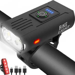 lot 4008 image: Victoper Bike Light, High Lumens Super Bright Bicycle Lights, 64 Modes USB Rechargeable Bike Headlight & Tail Light Set, Waterproof Safety Bike Front & Rear Light for Valentines Day Gifts