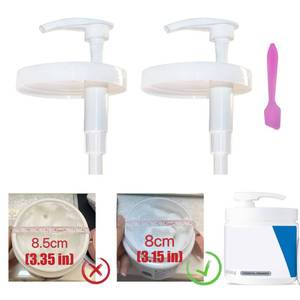 lot 4018 image: Pump Lid Compatible with Moisturizing Cream, Easy Install Body and Face Moisturizer Pump, for 3.15in8cm, 2 Pack with a Spatula