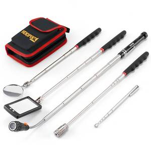 lot 4036 image: Telescoping Magnetic Pickup Tool Set, Inspection Mirror Telescoping, LED Flashlight, Cool Gadgets for Men, Stocking Stuffers, Gifts for Dad, Husband, Kids, Boyfriend, Magnet Stick (Red)