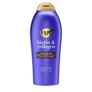 lot 4044 image: OGX Thick & Full  Biotin & Collagen Volumizing Shampoo, Nutrient-Infused Hair Shampoo with Vitamin B7 Biotin Gives Hair Volume & Body for 72 Hours, Sulfate-Free Surfactants, 25.4 fl. oz