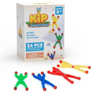 lot 4049 image: 24-Piece Climbing Man Sticky Toy Set - Mini Toys Flexible and Stretchy Wall Tumbler Crawlers for Boys and Girls - Assorted Colors - Perfect Birthday Party Favors Easter Basket Stuffer