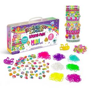 lot 4057 image: Rainbow Loom� Loomi-Pals�� Mini Combo Set, Features 60 Cute Assorted Loomi-Pals Charms,1 Happy Loom, 2100 Colorful Bands All in a Carrying Case for Boys and Girls 7