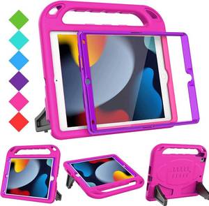 lot 4068 image: BMOUO Kids Case for iPad 10.2 202120202019 - 9th8th7th Gen with Built-in Screen Protector, Shockproof Handle Stand - Rose and Purple