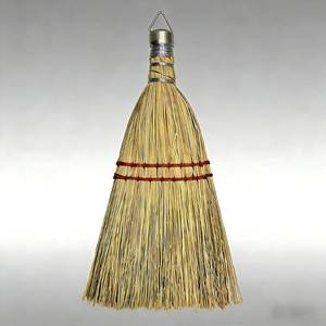 lot 4099 image: 12 Inch Corn Handmade Broom Mini Whisk Made of Natural Corn Broom Straw with a Solid Metal Hang Design for Outdoor Car Porch Debris Dust Dirt Driveways Sidewalks Halloween
