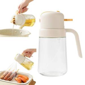 lot 4428 image: JIMMEAL Oil Dispenser for Kitchen, 2 in 1 Olive Oil Sprayer, Olive Oil Dispenser Spray Bottle for Cooking for Air Fryer, Barbecue, Salad 18.2oz540ml (Beige)