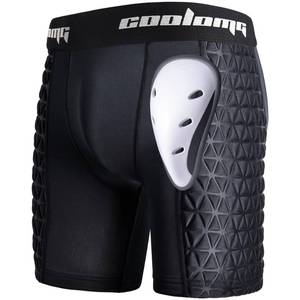 lot 4429 image: COOLOMG Mens Adult Baseball Sliding Shorts with Athletic Cup Padded Slider Short for Softball Football Lacrosse Black L