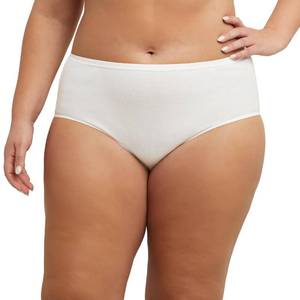 lot 4434 image: JUST MY SIZE Womens Cool Comfort Cotton Brief 6-Pack (16106P) Size 14