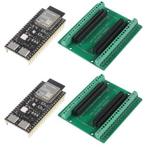 lot 4437 image: 2Sets ESP32 S3 Development Board 2.4G WiFi BT Module Internet of Things ESP32-S3-WROOM-1 N16R8 MCU 44Pin 8M PSRAM with Expansion Adapter