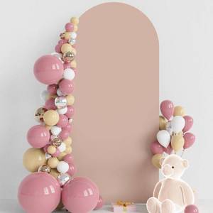 lot 4446 image: Wokceer 6FT Wedding Arch Backdrop Cover Spandex Fitted Nude Wedding Arch Covers Round Top Chiara Arches Backdrop Cover for Birthday Party Ceremony Banquet Decoration