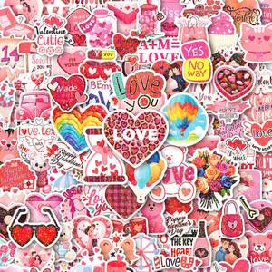 lot 4456 image: 100Pcs Valentines Stickers for Kids, Holographic Heart Stickers Bulk for Valentines Day Gifts for Kids Classroom School Exchange,Thickened Backing Vinyl Decals, Party Favors, Goodie Bags Decorations