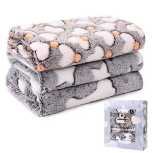lot 4458 image: 3 Pack Cat and Dog Blanket Soft & Warm Fleece Flannel Pet Blanket, Great Pet Throw Sleep Mat for Puppy Cats Small Dogs Cute StarLoveBone (Small 23 x 15)