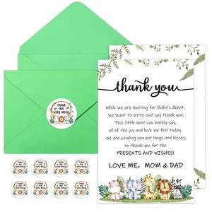 lot 4476 image: Chuangdi 50 Sets Baby Shower Thank You Cards with Envelopes and Sticker 50 Baby Shower Appreciation Greeting Cards Gratitude Gift for Guest(Woodland)