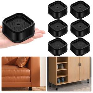 lot 4492 image: shouwuhho 6 Pack Furniture Risers Adjustable Bed Risers Heavy Duty Lifts Height 1, Square Stackable Bed Risers 1, 2 or 3 Inch for Desk Leg Table Couch Sofa Chair Bed Frame Legs Dorm, Black