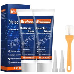 lot 4503 image: Brohood Dielectric Grease for Electrical Connectors, Battery Terminal Grease for Seals & Spark Plugs, 1 oz Waterproof & Heat Resistant with Brush for Automotive, Marine & Household Use (2 Packs)