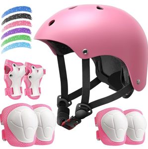 lot 5203 image: Kids Bike Helmet Set, Adjustable Helmet for Ages 3-14 Year Boys Girls, Pad Set with Knee and Elbow Pads for Bike, Roller, Skating, Scooter, Longboard and More Sports