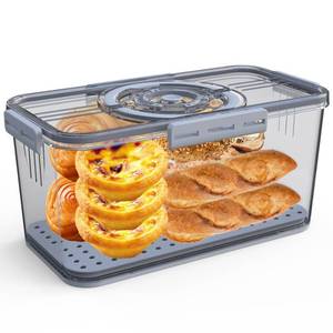 lot 5208 image: SpeaGles Bread Box with Lid and Handle,New Upgrade Time Recording Bread Storage Container for Kitchen Counter Airtight,Portable Bread Boxes for Homemade Breads, Toast, Bagel, Donut and Cookies(Grey)