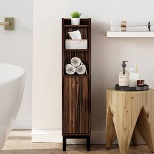 lot 5213 image: FerniTry Small Bathroom Storage Cabinet, Corner Floor Cabinet with Door and Shelves, Narrow Toilet Paper Cabinet, Bathroom Organizer with Adjustable Shelf, for Small Spaces (Walnut)