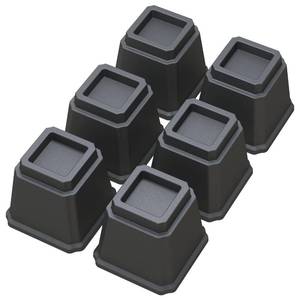 lot 5220 image: Whynonap Bed Risers Heavy Duty 5 Inches Bed Elevators, Set of 6 Lifts Up 3,000 lbs Furniture Riser for Sofa and Table, Black
