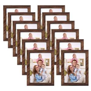 lot 5221 image: Giftgarden 5x7 Picture Frame Brown Set of 12, Multi Rustic Walnut Wood-Color 5 by 7 Photo Frames Bulk for Wall or Tabletop Display