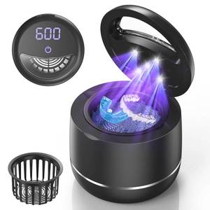 lot 5247 image: Miorcols Ultrasonic Retainer Cleaner, 48kHz Denture Cleaner Machine with Dual Mode Digital Timer for Braces, Night Guard, Mouthguard, Toothbrush, Jewelry, 7.8OZ Dental Cleaning Pod