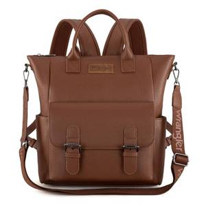 lot 5262 image: Montana West Wrangler Womens Convertible Backpack Purse Anti-Theft Brown Backpack with Adjustable Crossbody Shoulder Strap for Work Travel
