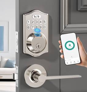 lot 5268 image: keyless Entry Door Lock deadbolt with Handle Set- Front Door Fingerprint Smart Locks with 2 Lever Handles-Keypad Code Deadbolt -App Control,Auto Lock,Easy to Install